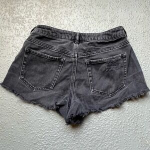 PacSun Distressed Denim Shorts Frayed Hem Black Wash Juniors‎ Size 26